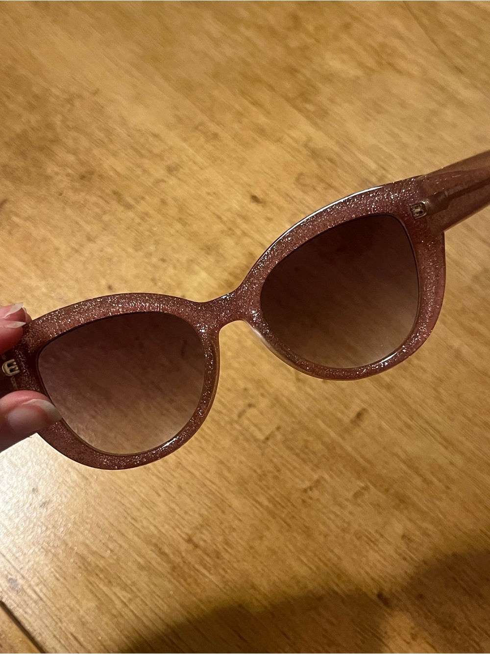 Kate Spade pink glitter cat eye sunglasses - Picture 7 of 8